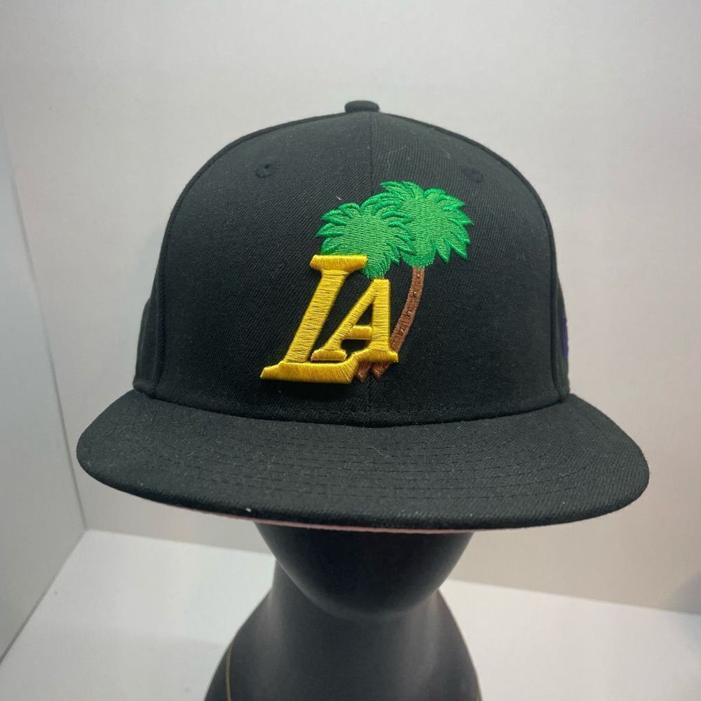 Los Angeles Lakers New Era Fitted Hat Icon Pink‎ Undervisor 59FIFTY Black 7 1/4